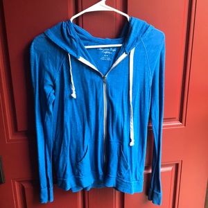 Blue zip up sweatshirt